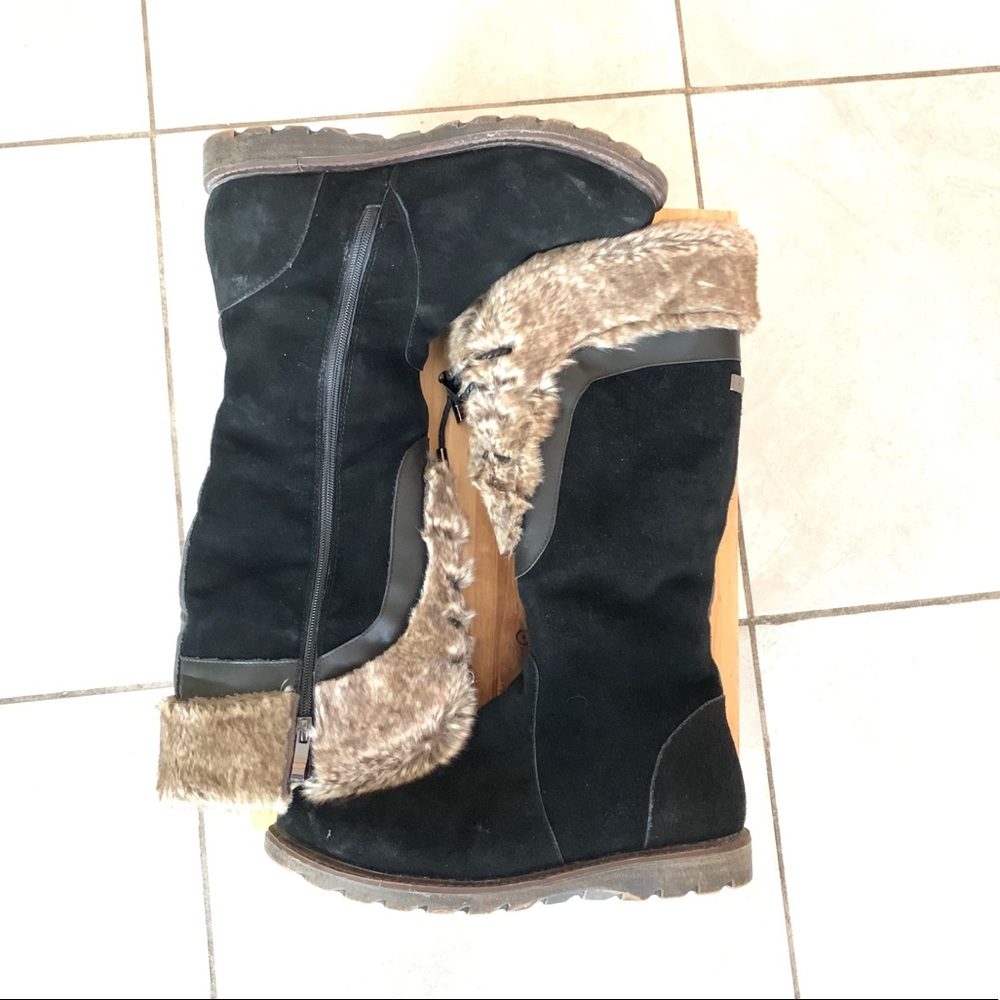 Bastien Canada Corinne suede and fur winter boots